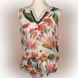 C Brand | Corral Floral Sleeveless Blouse